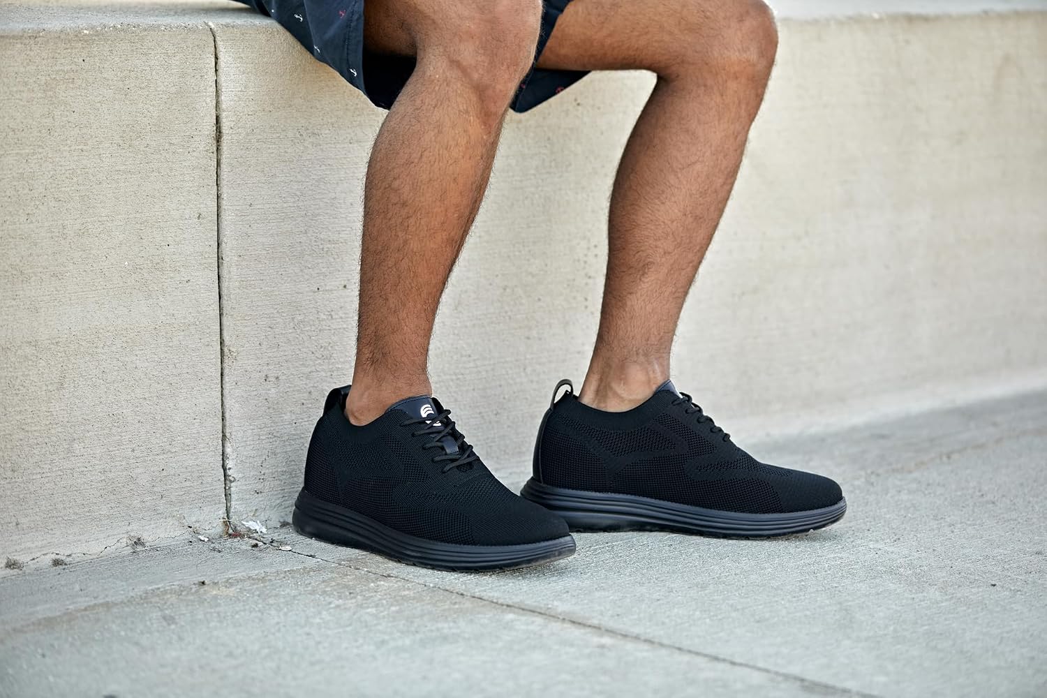 CALTO Men's Invisible Height Elevator Shoes - Ultra Lightweight Lace-Up Knitted Sporty Walker - 2.8" Larger – Bild 2