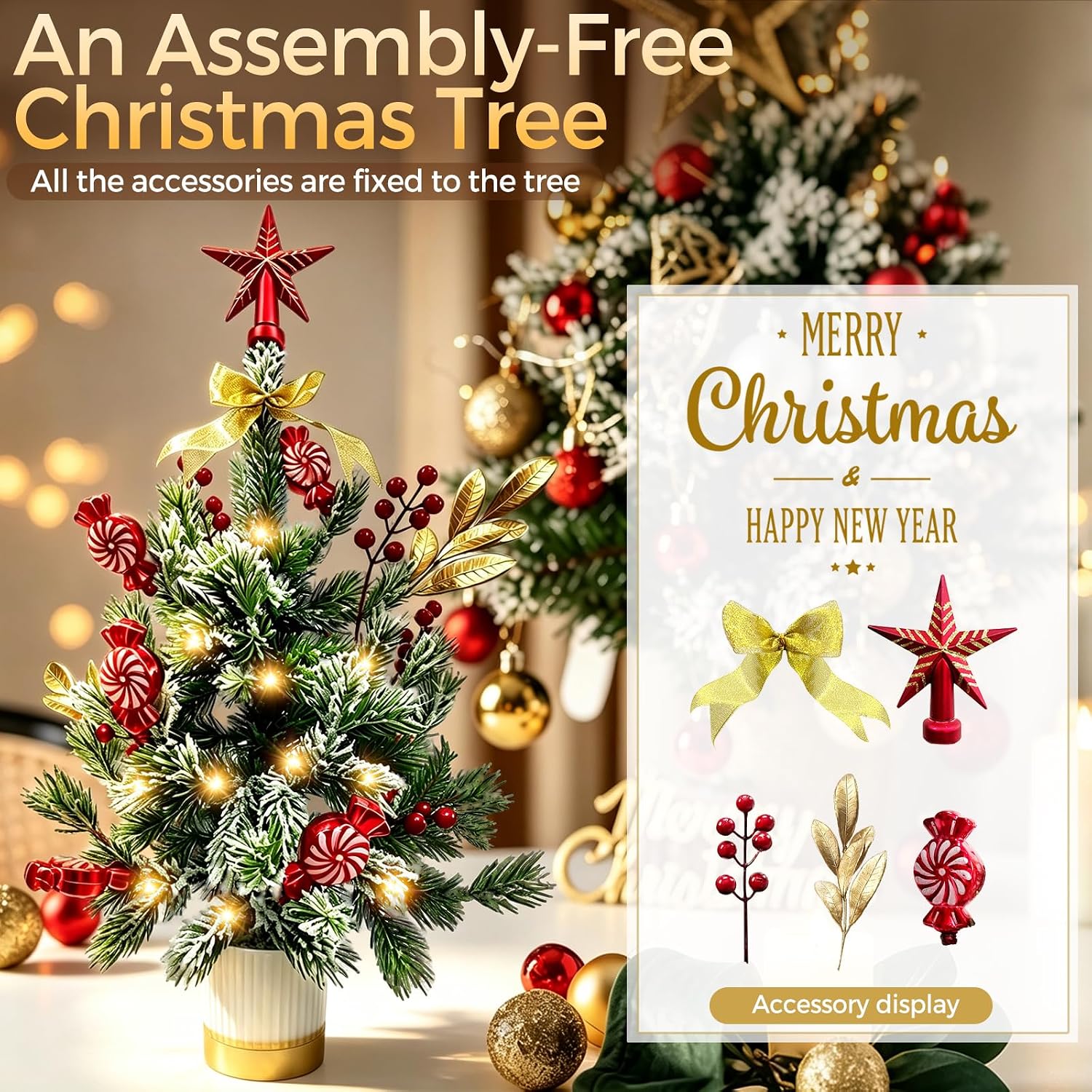 Small Mini Christmas Tree Lighting 60 cm – Bild 2