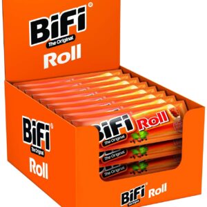 BiFi Roll Salami Snack in a Fluffy Dough, Original Sausage Snack for When You Are On the Go, in the Office or During Sports, with Pepper, Coriander and Garlic, Pack of 24 (24 x 45 g)
