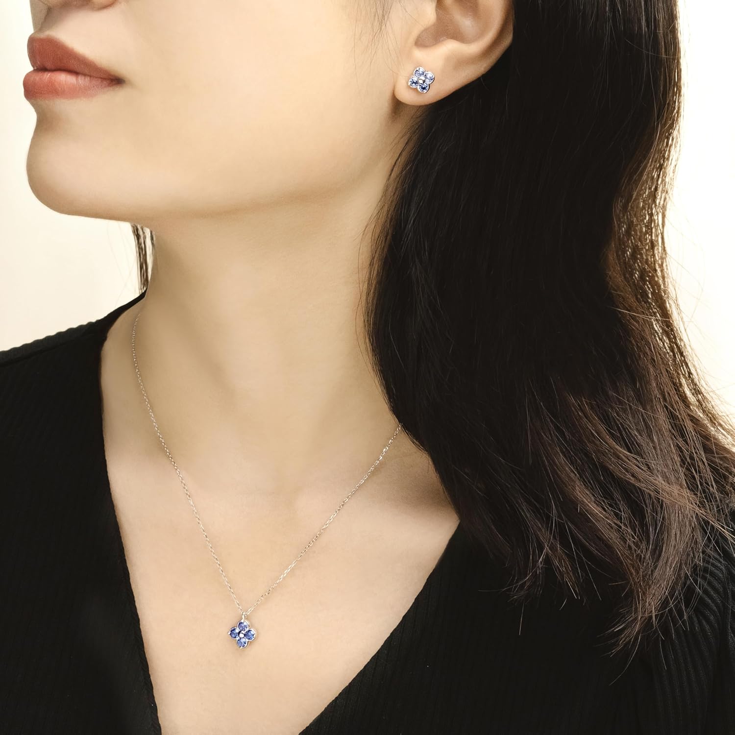 Women's Clover Birthstone Jewellery Set in 925 Sterling Silver – Bild 2