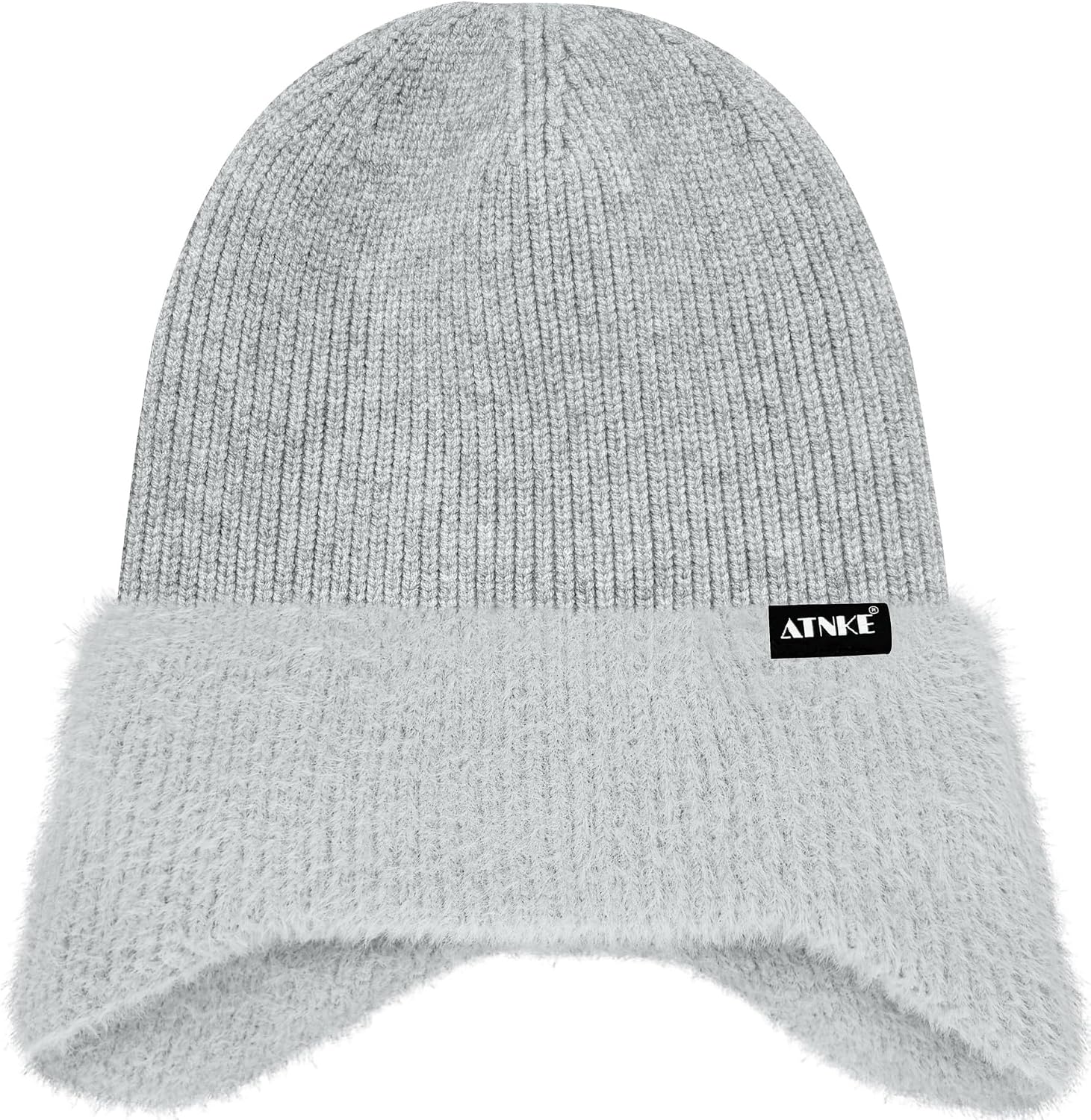 ATNKE Knitted Beanie Hat with Ear Flaps for Men and Women, Stretchy Thick Warm Fleece Lined Everyday Winter Soft with Cuffs Wooly Skull Hat Gifts – Bild 2