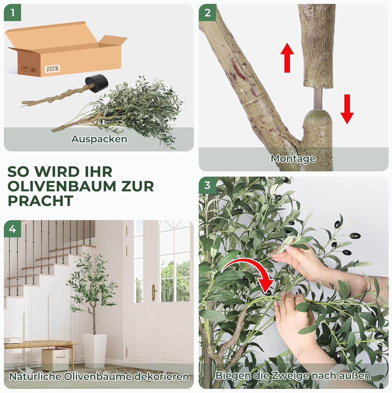 YOLEO Olive Tree Artificial 120 cm Artificial Plant Artificial Plants Large – Bild 3
