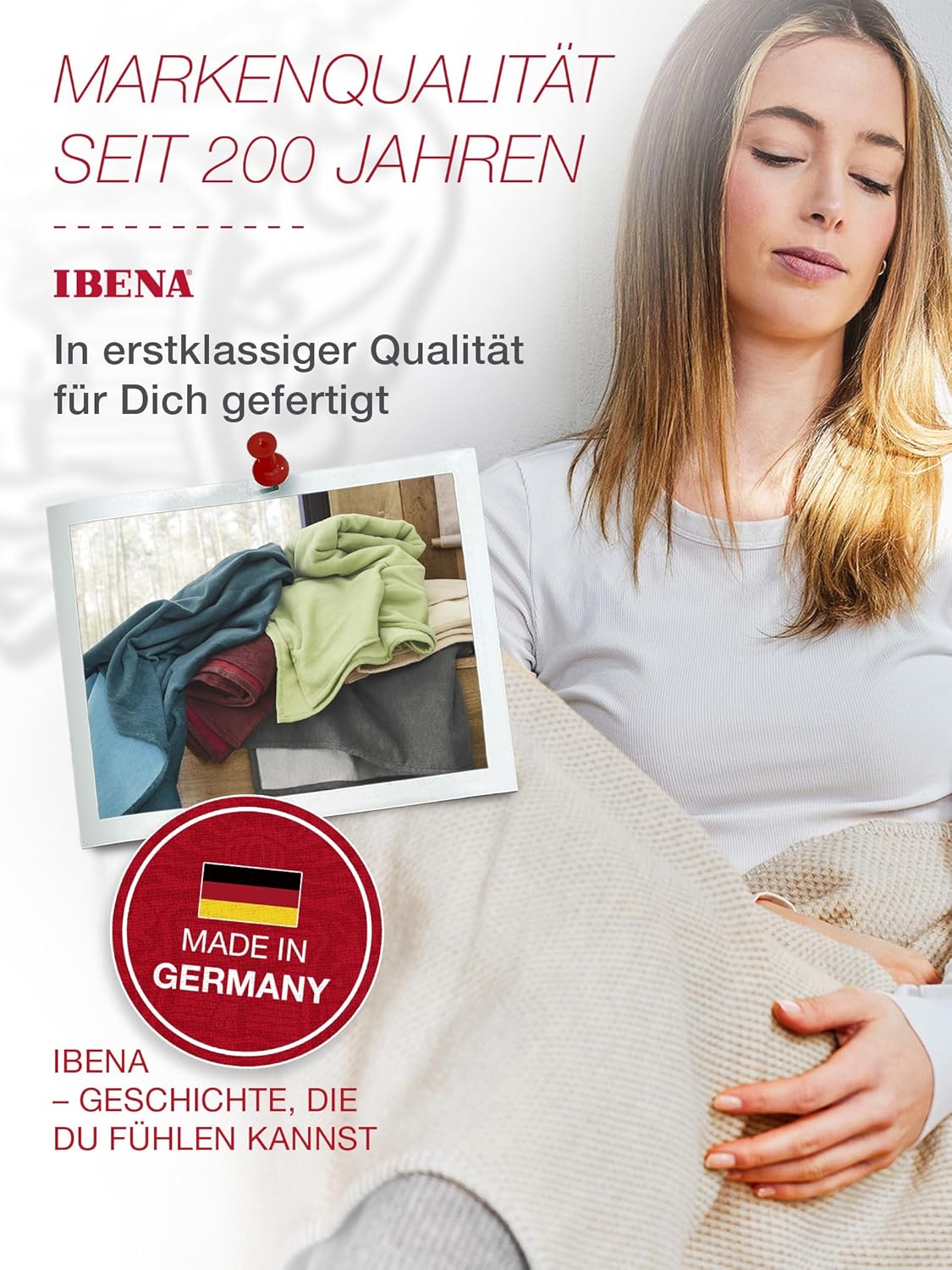 Ibena Stockholm Plain Blanket with GOTS Certificate – Bild 6