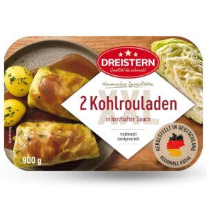DREISTERN Cabbage Rolls 900 g I With Spicy Meat Filling in Sauce I Hearty Ready Meal in Microwave Bowl I Long Shelf Life Thanks to Natural Preservation I Homemade Quality