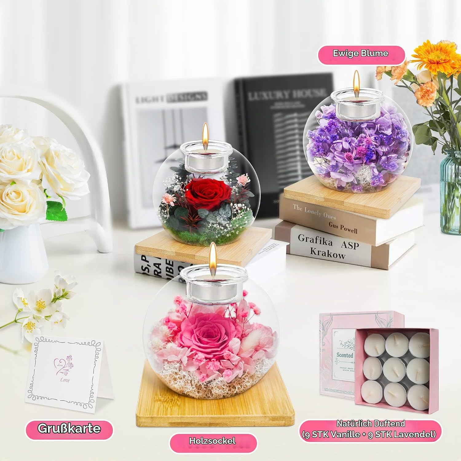 Decorative Eternal Rose Aromatherapy Set (Pink) – Bild 6