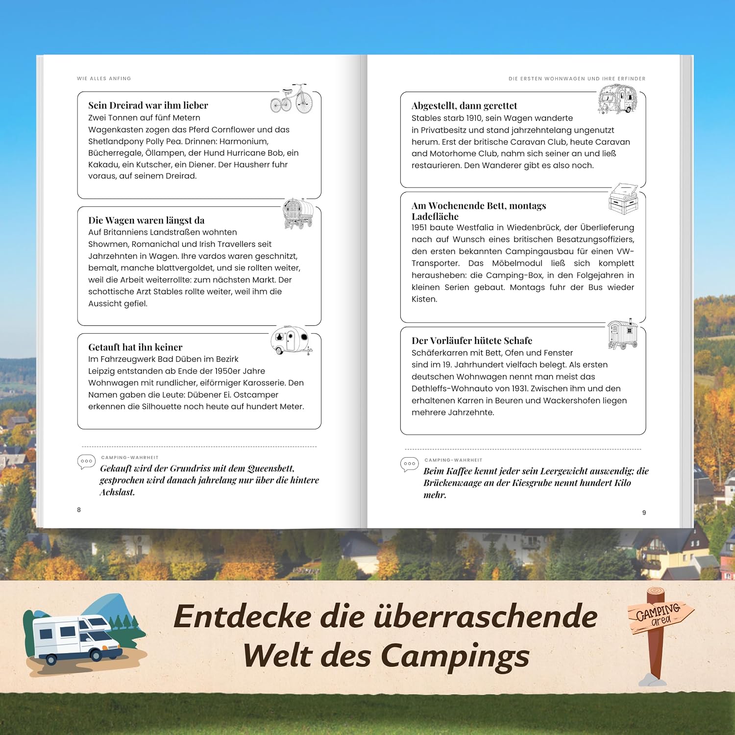 Camp dich schlau: Das lustige Camping-Buch mit 222 schrägen Fakten, Rätseln und Situationen, die jeder Camper kennt | Das perfekte Geschenk für Camper und Wohnmobilfans – Bild 2