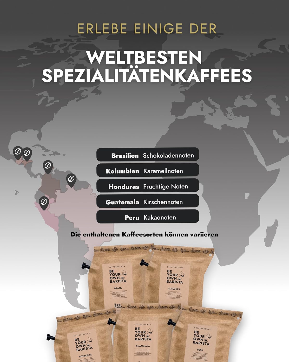 Gourmet Coffee Gifts for Men & Women - 5 Coffees from Around the World – Bild 3