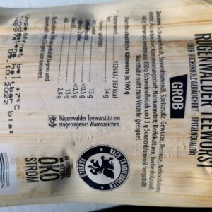 Rügenwalder Tea Sausage Smoked Coarse 1 x 250 g Pack