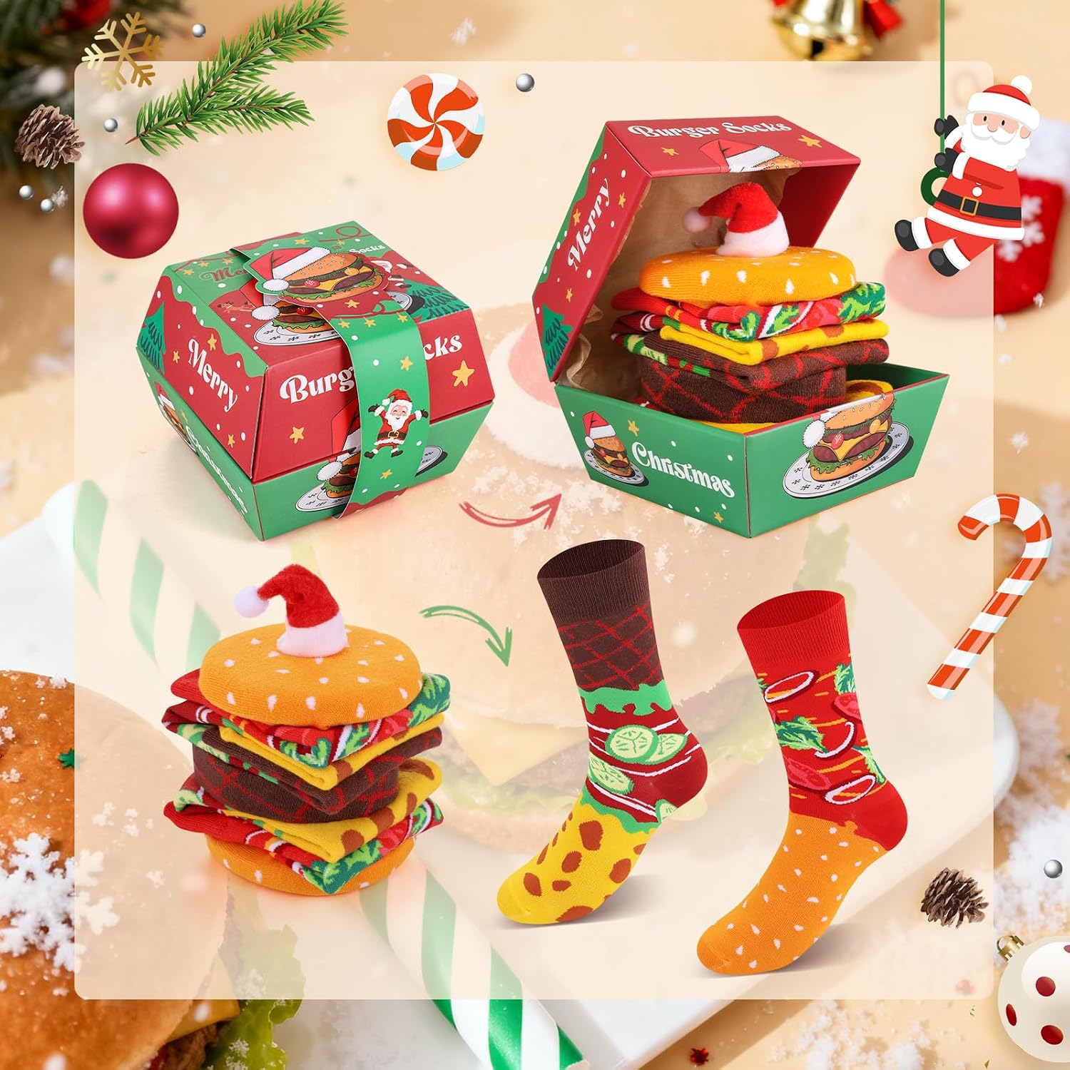 AGRIMONY Funny Socks Men Boys Women Funny Crazy Socks Box Gifts for Men Teenager Boyfriend Dad Father's Day Gift Valentine's Day Christmas Stockings Gift Ideas – Bild 3