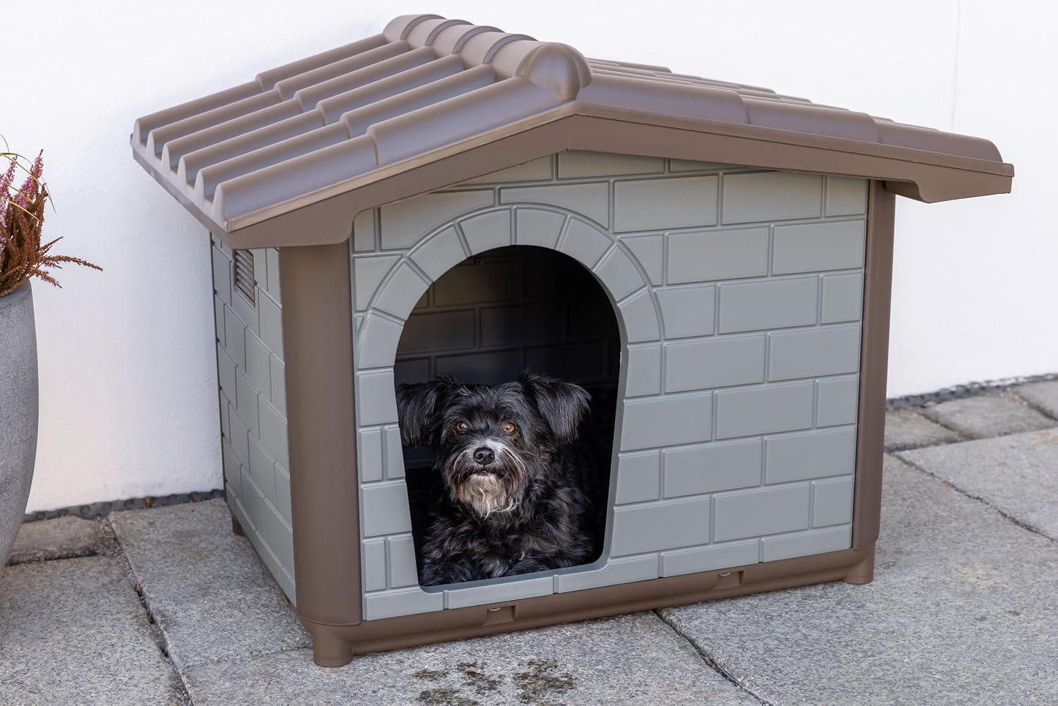 Kerbl Pet Levin Eco Dog Kennel, Grey Green/Brown, 99 x 70 x 75 cm, Dog Cave, Recycled Plastic, Dogs – Bild 3