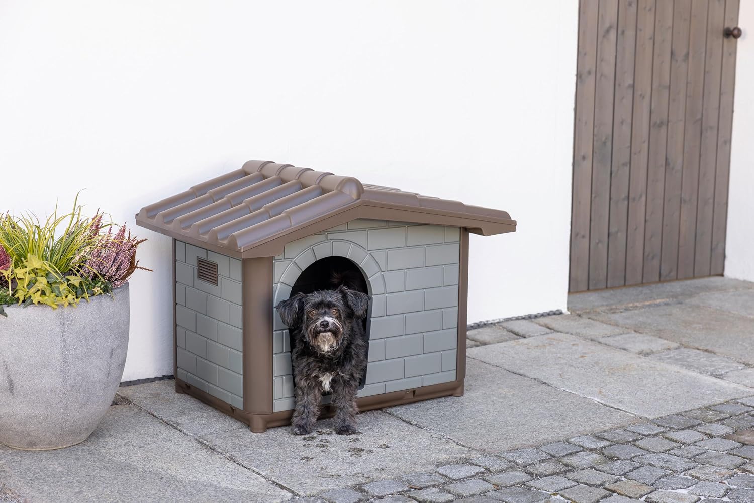 Kerbl Pet Levin Eco Dog Kennel, Grey Green/Brown, 99 x 70 x 75 cm, Dog Cave, Recycled Plastic, Dogs – Bild 6