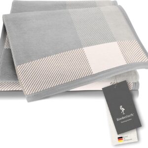 Biederlack® Soft Cuddly Blanket „Check“ Cream Sofa Blanket 150 x 200 cm