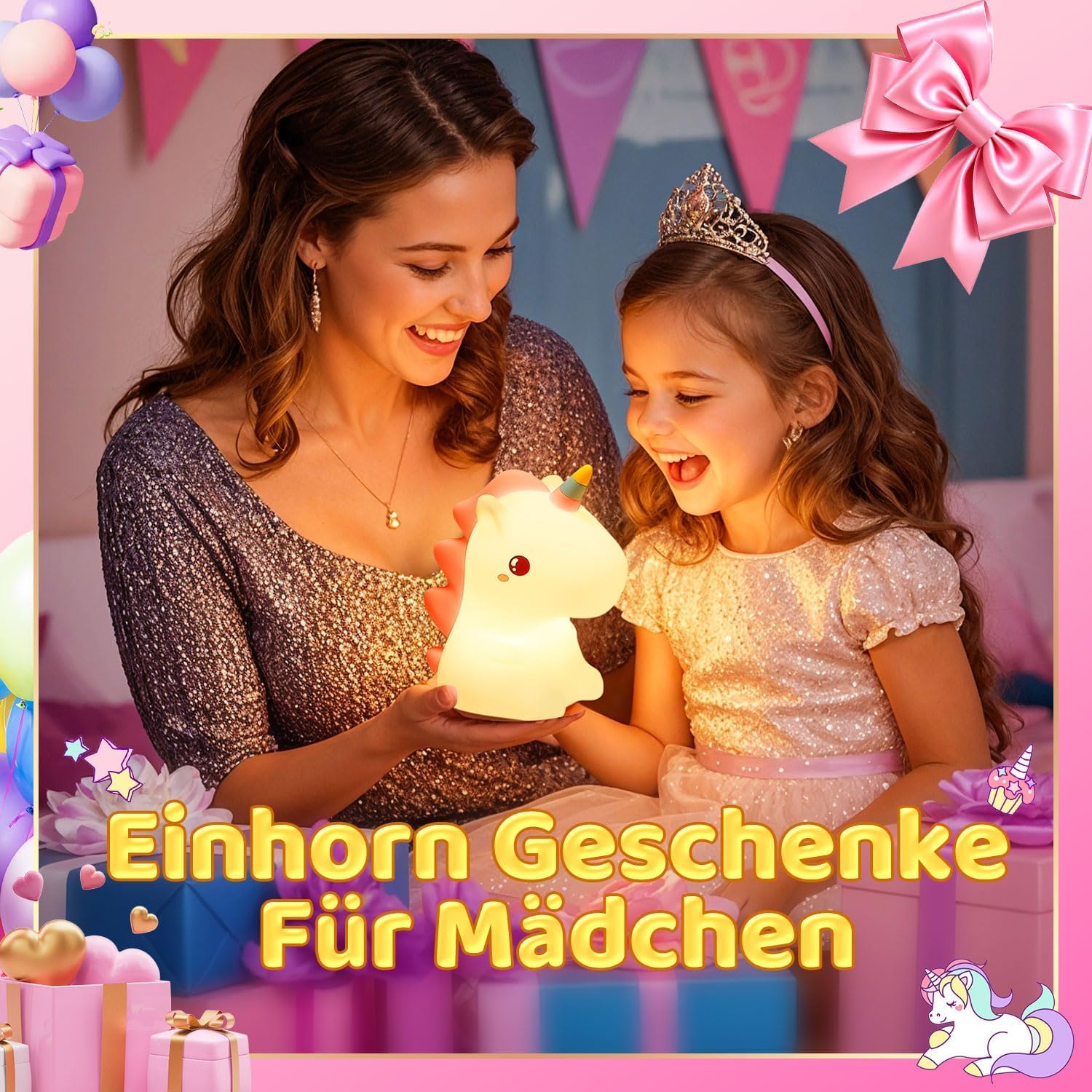 Children's Night Light, 16 Colours, 5 Brightness, Unicorn Night Light, Baby – Bild 2