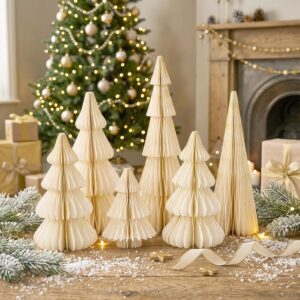 SUNBEAUTY Christmas Decoration White Paper Christmas Tree Christmas