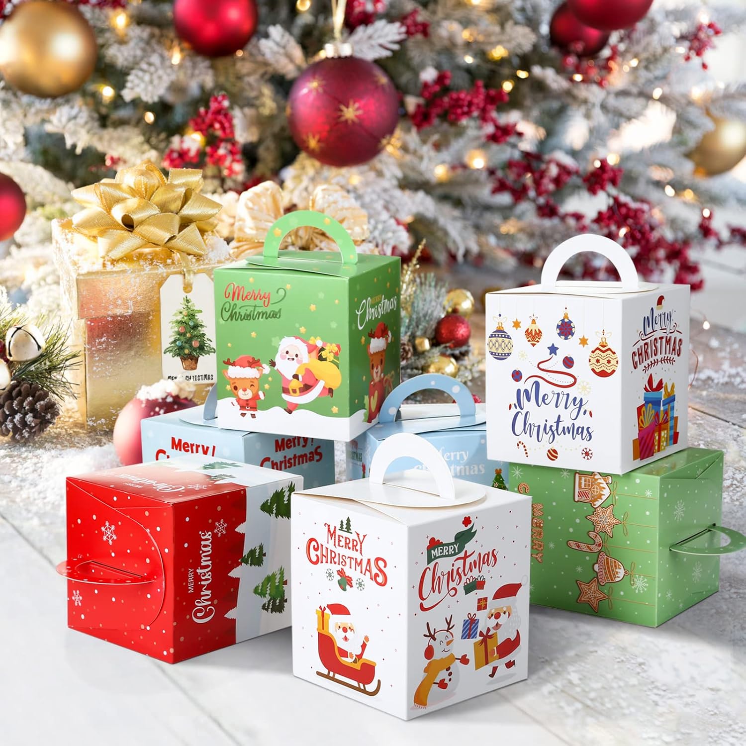 Christmas Gift Box 24 Christmas Bags for Filling 8 Designs in 4 Colours – Bild 7