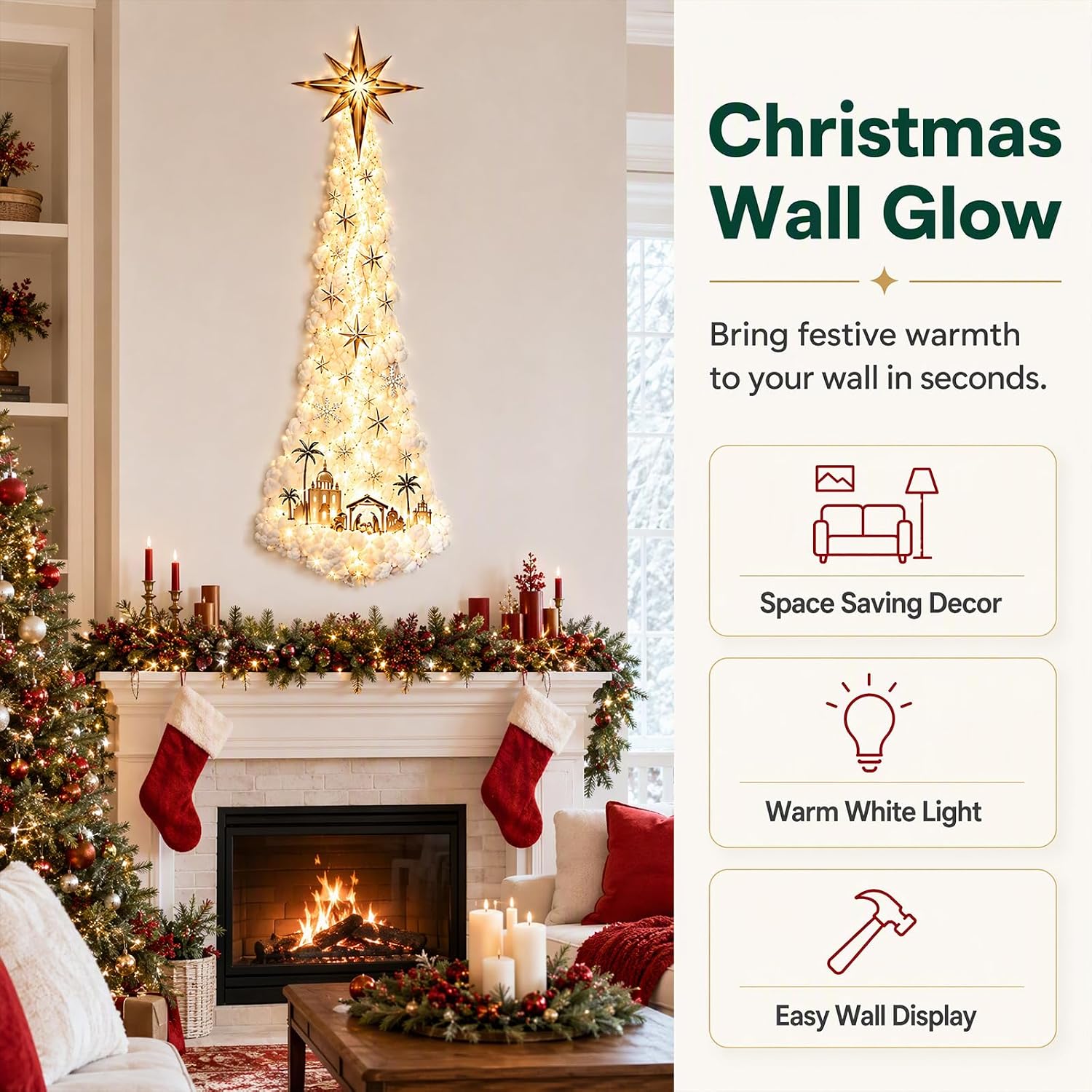 Christmas Magic Trail LED Wall Light - Snowfall Decoration – Bild 6