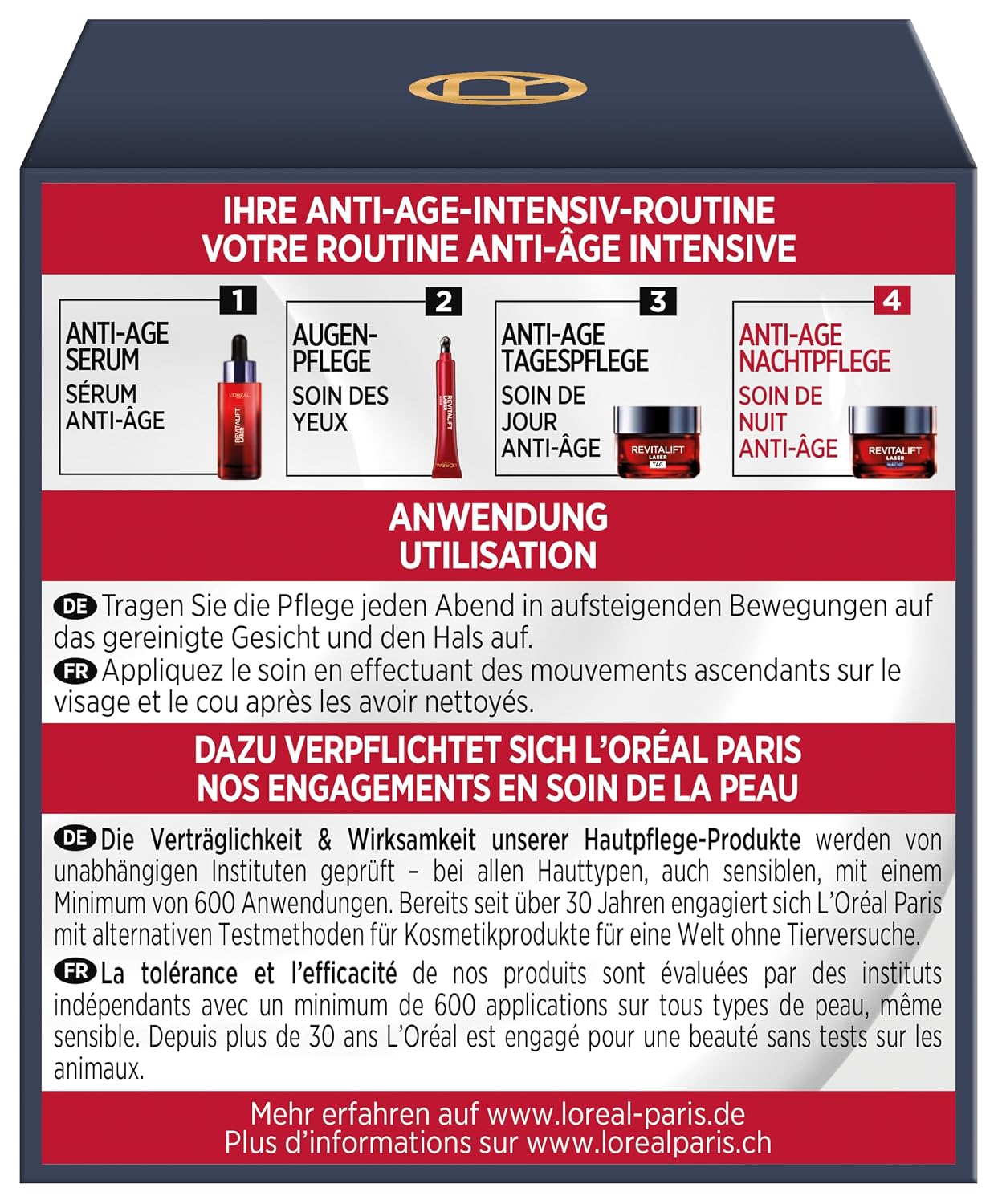 L'Oréal Paris Anti-Ageing Night Cream with Triple Power for Women: Reduces Wrinkles & Tightens the Skin, with Pro-Retinol, Hyaluronic Acid and Vitamin C, RevitaLift Laser, 1 x 50 ml – Bild 6