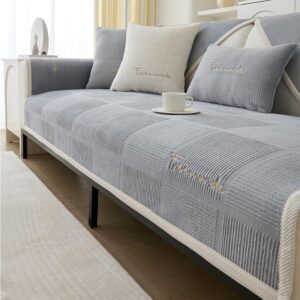 LINGKY Couch Cover, Sofa Cover, 1-/2-/3-/4-Seater, L-Shaped, Corner Sofa Cover, Sofa Covers for Seats, Non-Slip Sofa Protector, Universal Sofa Throw (Grey, 90 x 160 cm, Rectangular)
