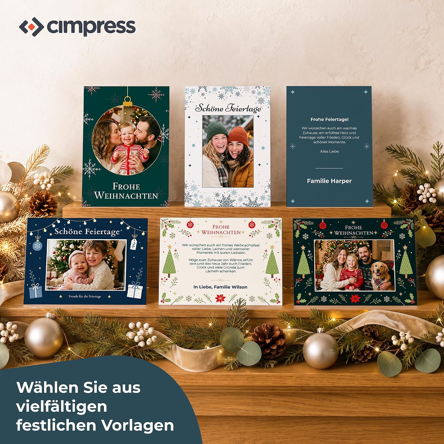 Cimpress 20 x A6 Tall Holiday Cards - Photo, Logo & Text – Bild 6