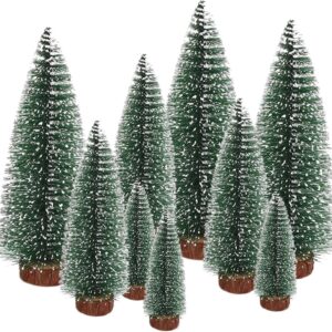 Christmas Tree Mini Artificial Miniature Christmas Tree Green Mini Christmas Tree Small Christmas Decoration for Table Decoration, DIY, Shop Window Figures 10/16/22 cm - Pack of 9