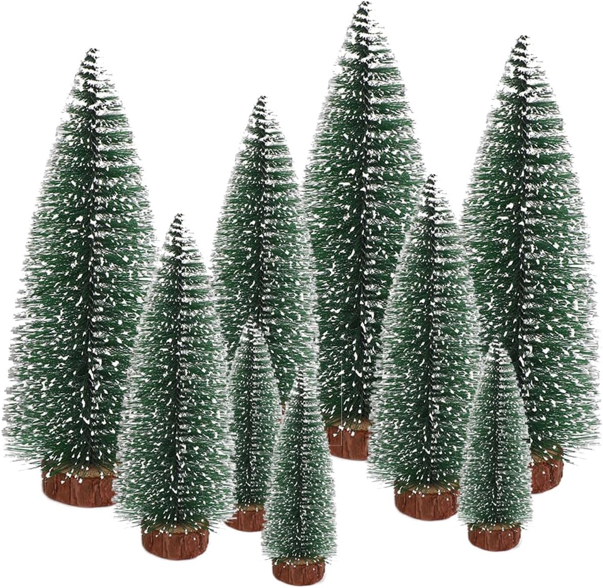 Christmas Tree Mini Artificial Miniature Christmas Tree Green Mini Christmas Tree Small Christmas Decoration for Table Decoration, DIY, Shop Window Figures 10/16/22 cm - Pack of 9
