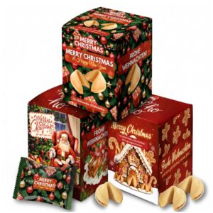 Christmas Lucky Biscuits Mix - Cinnamon, Gingerbread & Vanilla, Crispy Pastries with Sayings in German, Vegetarian, Individually Packed, Ideal as Advent Calendar Filling, Christmas & New Year's Eve