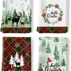 Christmas Tea Towels 100% Cotton Set of 4 48 x 70 cm