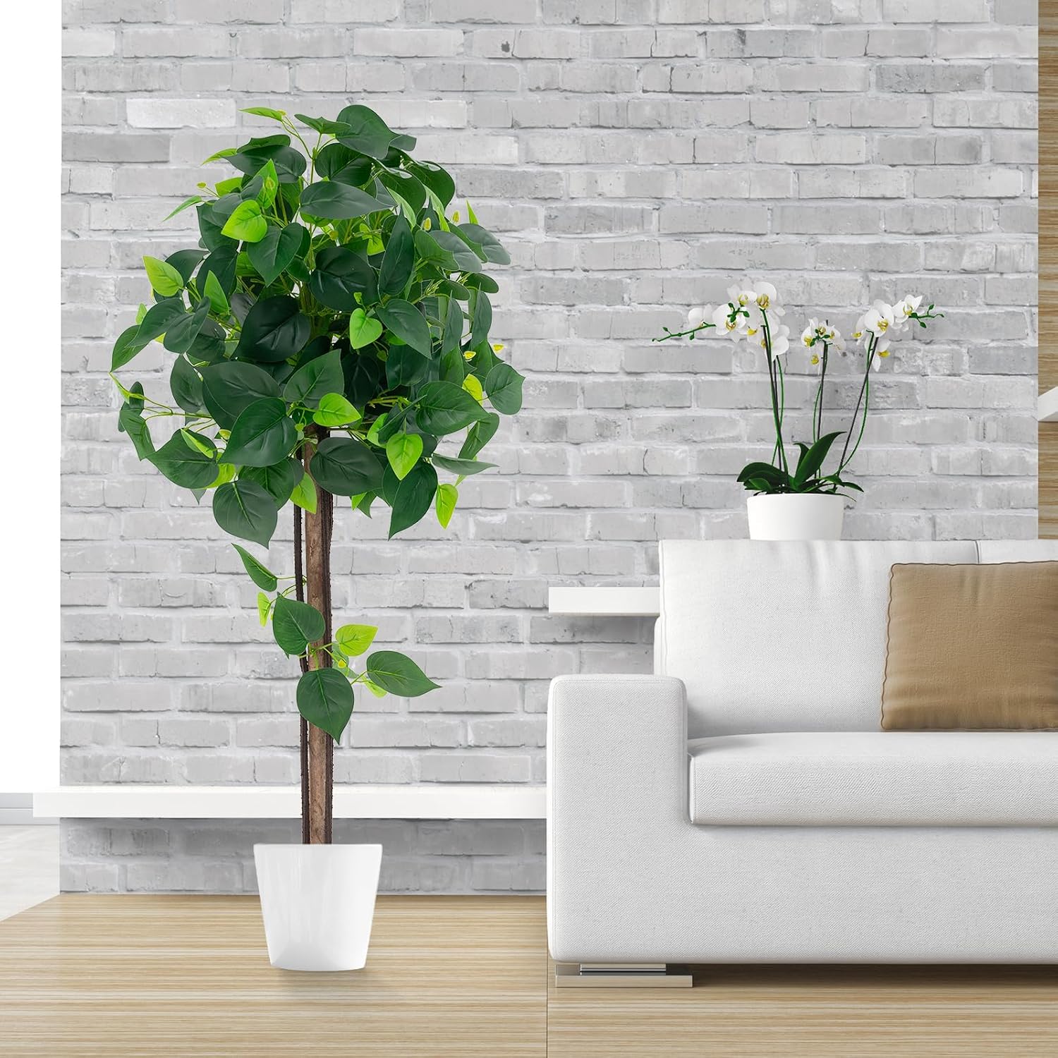 RELAX4LIFE Artificial Plant, Artificial Plant Hydrangea Tree, Green Plant 114 cm, Artificial Tree in Pot, Fake Plant, Plastic Plant, Decorative Plant for Living Room, Bedroom, Office, Housewarming – Bild 9
