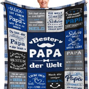 Giftota Dad Gift, Flannel Blanket with Loving Message, Birthday Gift, Father's Day Gift for Dad, Father's Day, Valentine's Day, Christmas, 150 x 130 cm