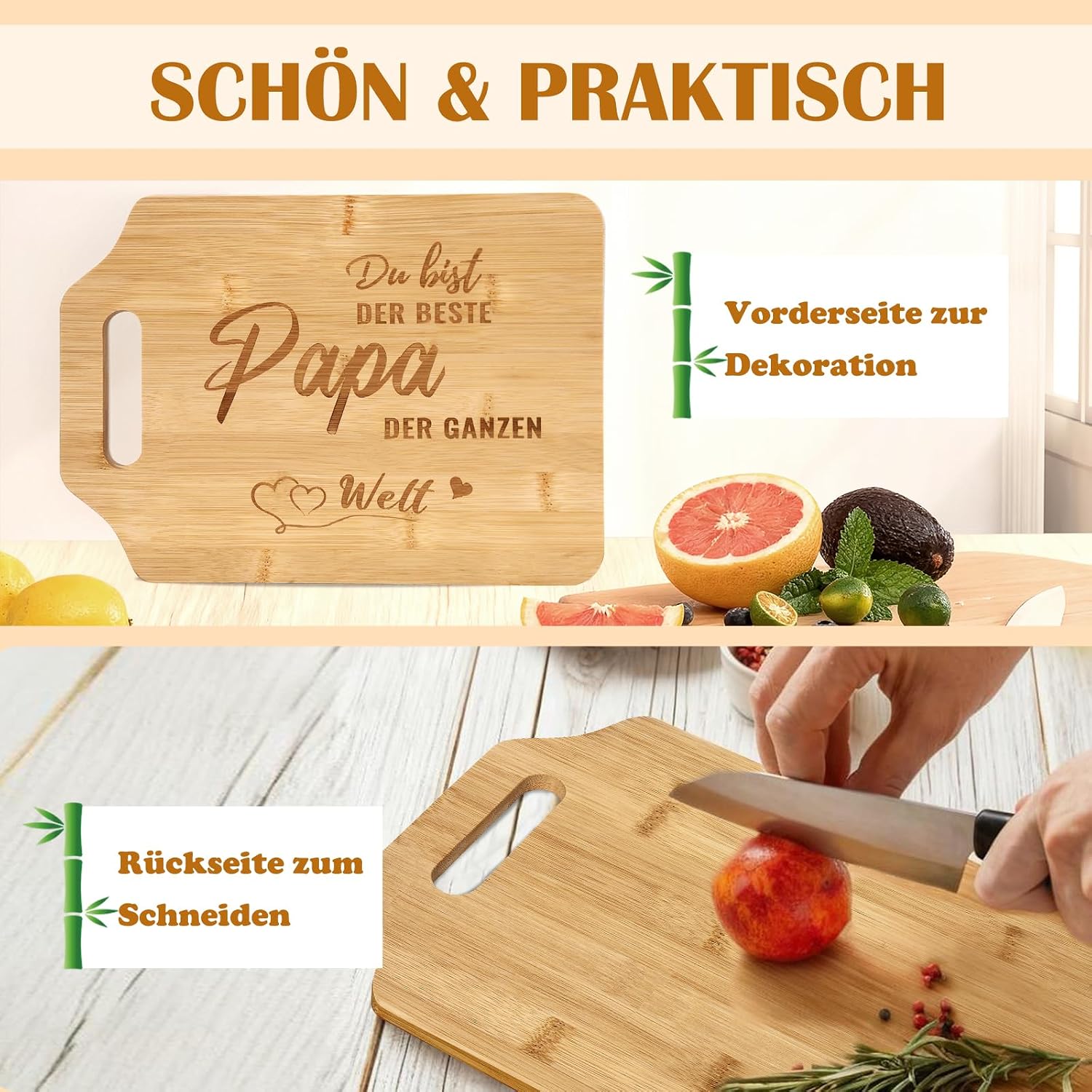 Gifts for Dad, Engraved Bamboo Chopping Board, Christmas Gifts for Dad, Dad Gift, Christmas, Best Dad Gifts, Father's Day Gift & Father Gift Birthday for Dad – Bild 6