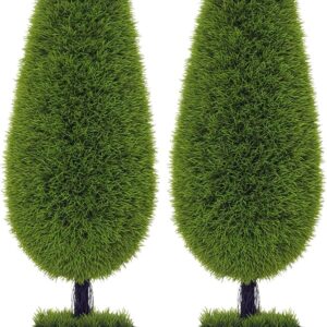 HOMCOM Set of 2 Artificial Cypress Trees Large 90 cm with UV Protection in