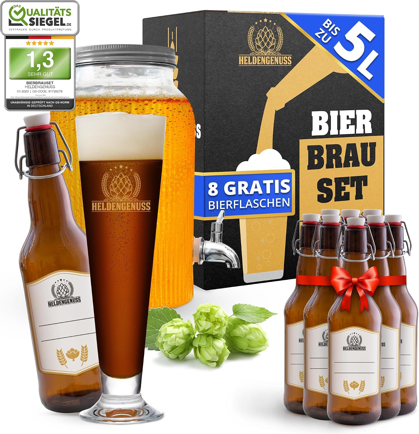 Beer Brewing Set Dark Beer 5L – Beer Brewing Set with Video Instructions (English language not guaranteed), Gift