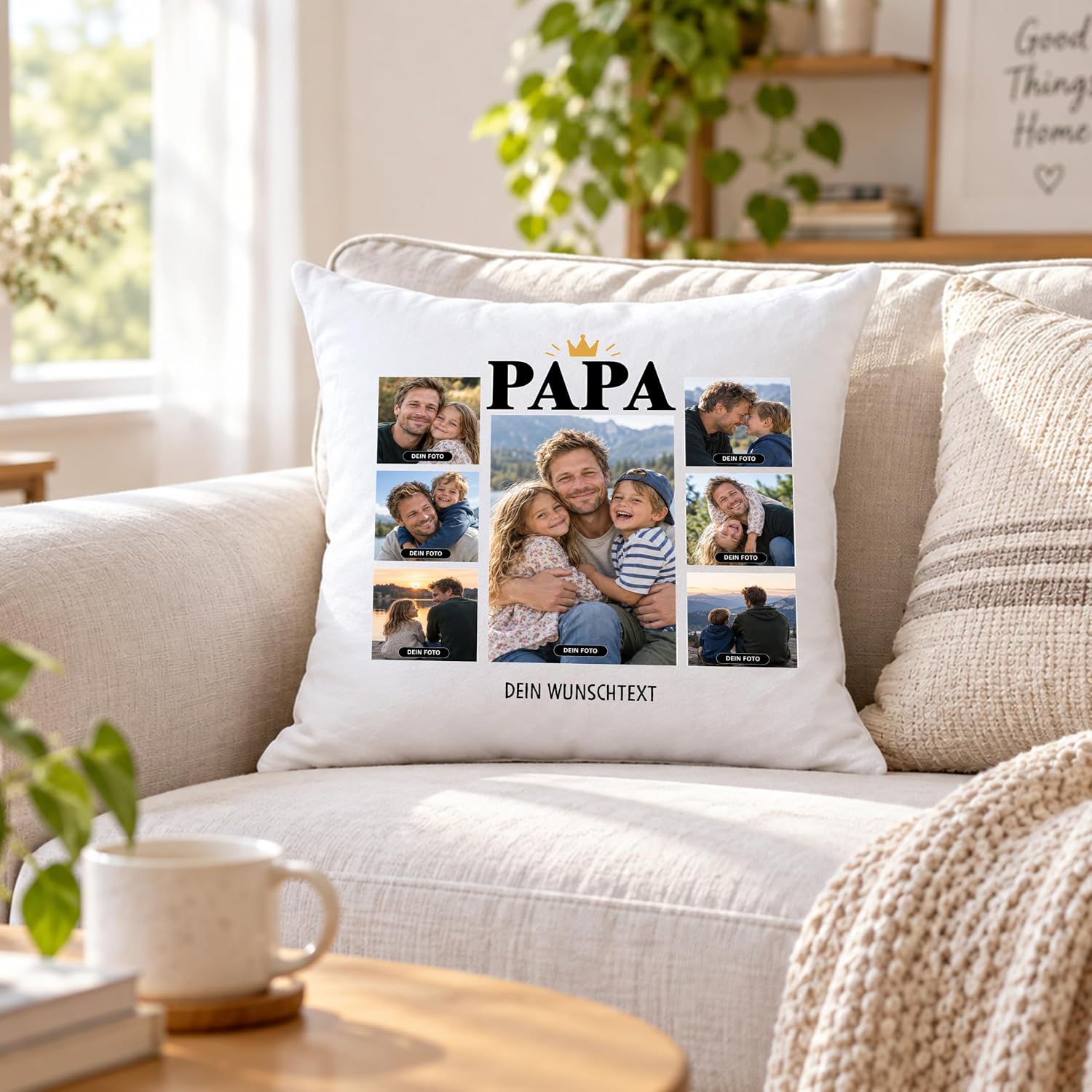 OWLBOOK® Photo Cushion for Dad with 7 Photos Design Yourself Gift for – Bild 8