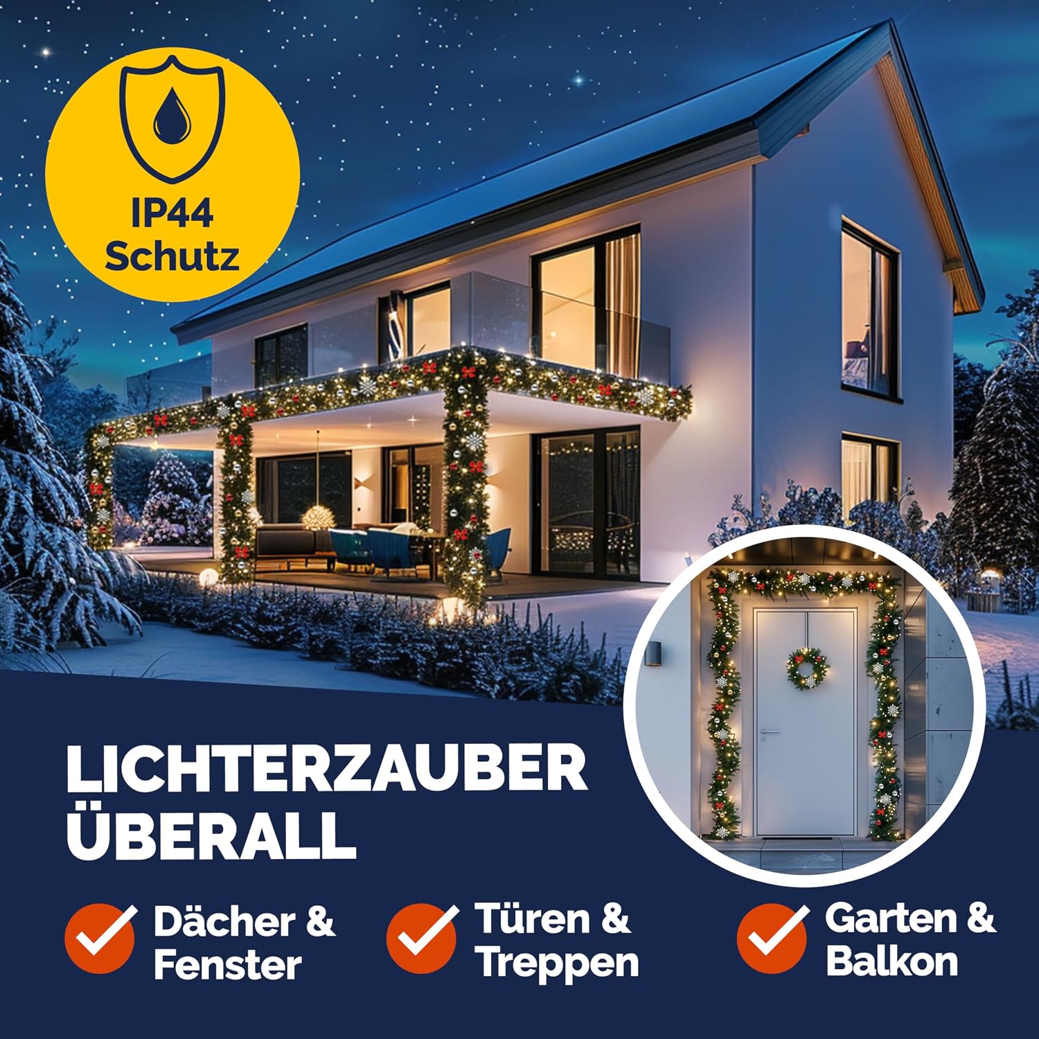 CASARIA Christmas Garland with Lighting Decoration 5 m 80 LEDs – Bild 3