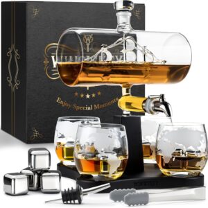 WHISISKEY Whisky Carafe Set, Whiskey Gift Set, Gifts for Men