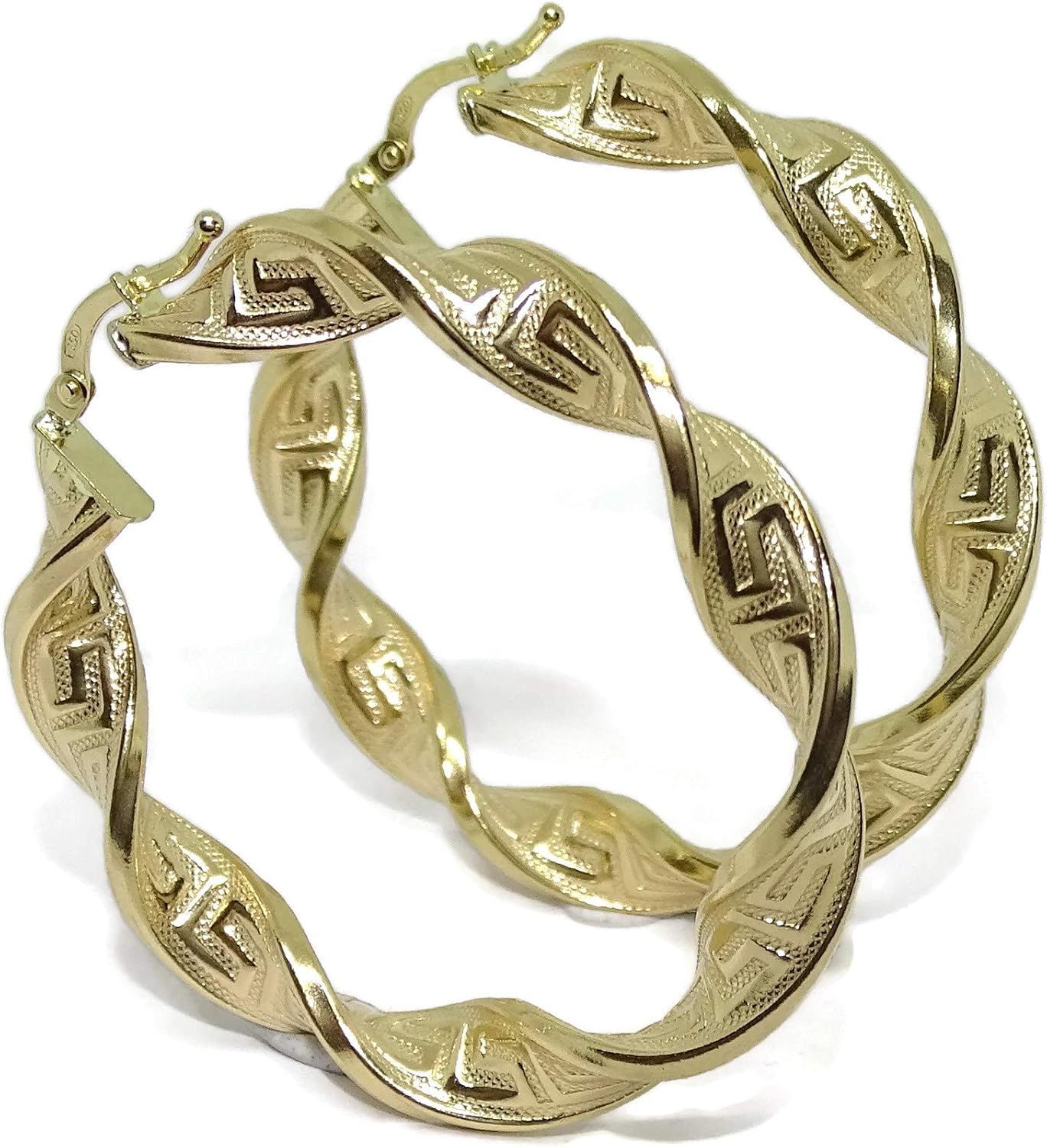 18ct Yellow Gold Hoop Earrings - 6mm Wide and 4.00cm OD – Bild 4