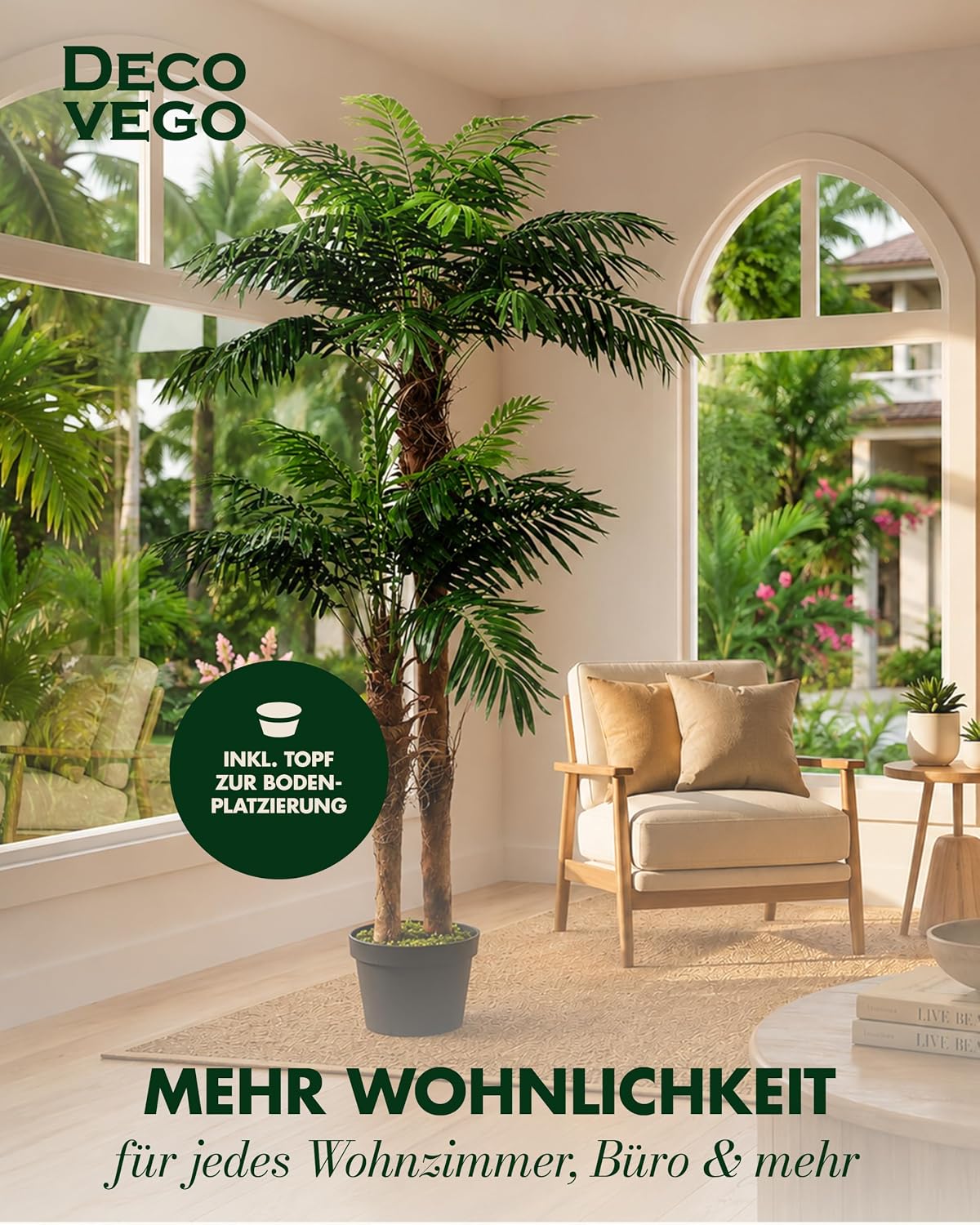 Decovego Palm Tree Coconut Artificial Plant 170 cm – Bild 3