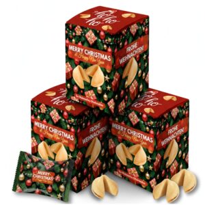 Christmas Lucky Cookies – Pack of 3, Crispy Pastries with Sayings in German, Vegetarian, Individually Wrapped, Christmas Sweets, Ideal as Advent Calendar Filling, Christmas & New Year’s Eve