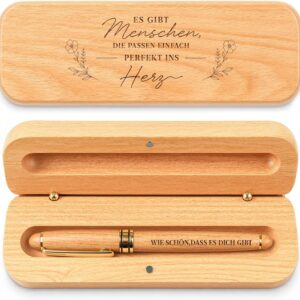 Giftota Geschenke für Männer Frauen – Tintenroller Holz mit Geschenkbox – Geburtstagsgeschenk für Sie Ihn – Dankeschön Geschenk für Beste Freundin – Geschenkideen für Familie Mama Oma Freund Kollegen