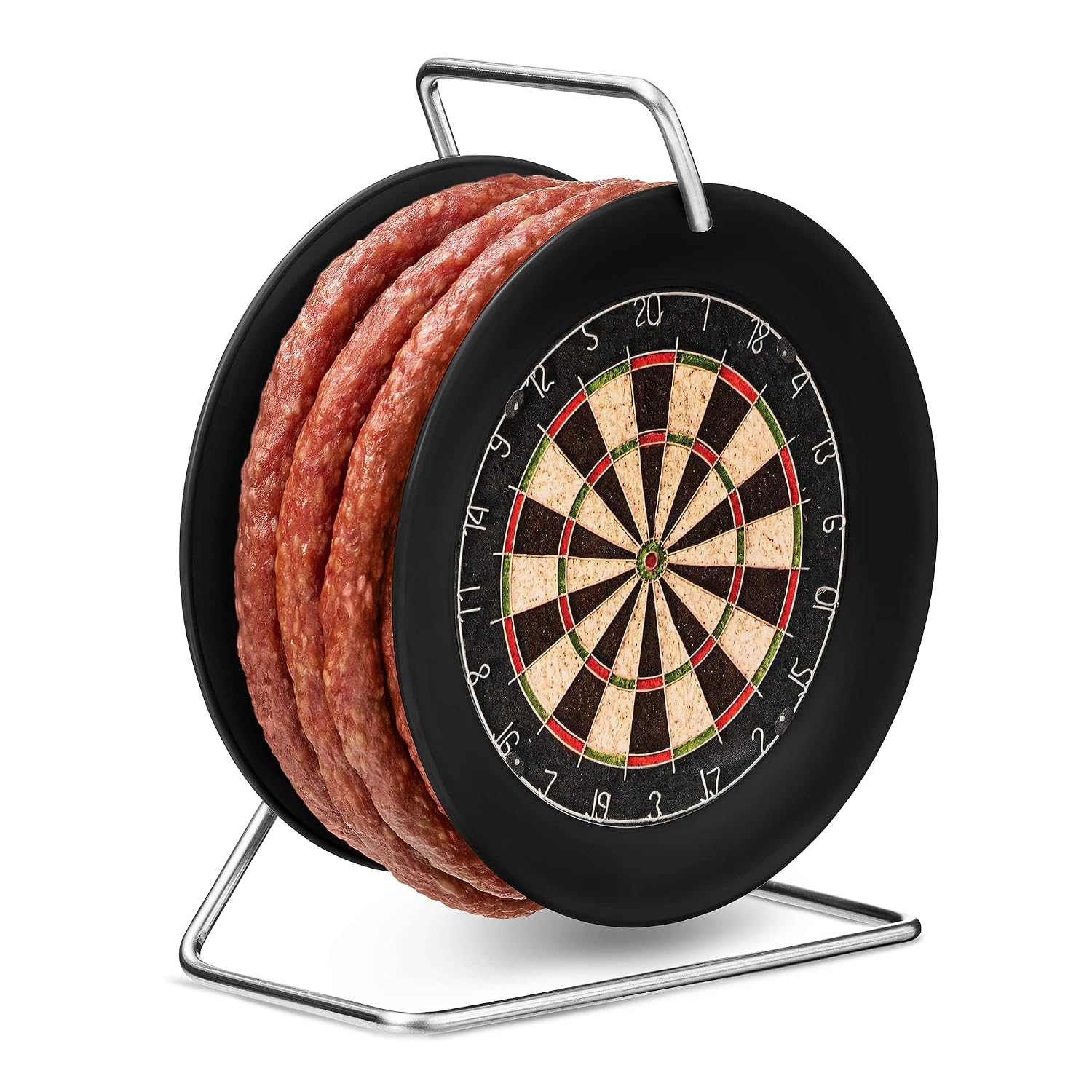 Wurstbaron Sausage Dartboard Dartboard - 3.5 m Snack Salami Cracow Style on a Mini Roll Drum Black, 240 g & Sausage Rim Cable Drum on Rim Sausage, 240 g – Bild 2