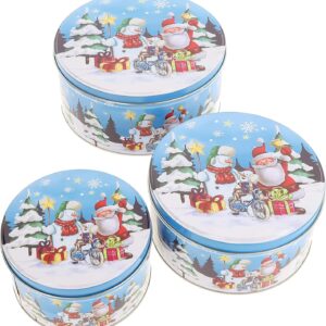 Pastry Tins Set of 3 Blue Christmas Motif S M L