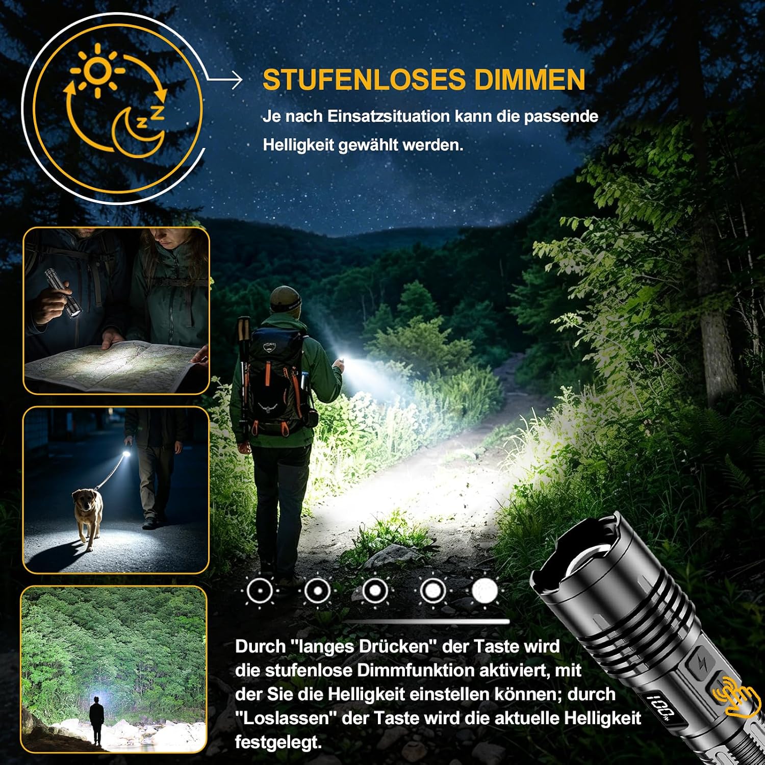 Torch LED Rechargeable 1000000 Lumen Extremely Bright 1500 m – Bild 4