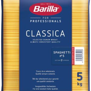 Barilla Durum Wheat Pasta Spaghetti n. 5 – Pack of 1 (1 x 5 kg)