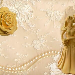 Non-Woven Photo Wallpaper Romantic Gold Decoration Rose Flower 1510 (150 (W) x 105 (H) cm)