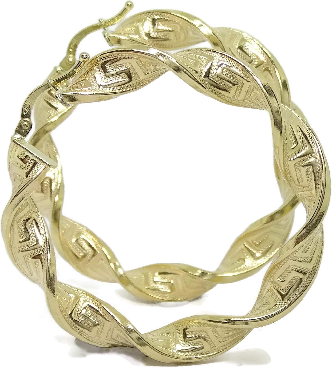 18ct Yellow Gold Hoop Earrings - 6mm Wide and 4.00cm OD