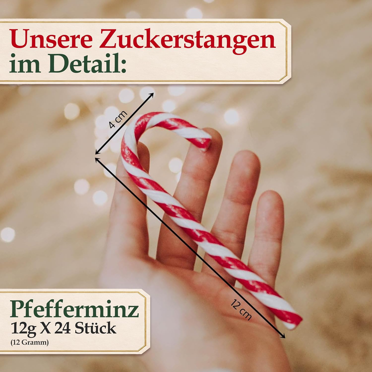 Bada Bing Set of 24 Edible Candy Canes with Traditional Peppermint Flavour - Lolly Striped as Tree Decoration Christmas - Candy Canes Sweets Christmas Sweets - Christmas Decoration Window – Bild 4