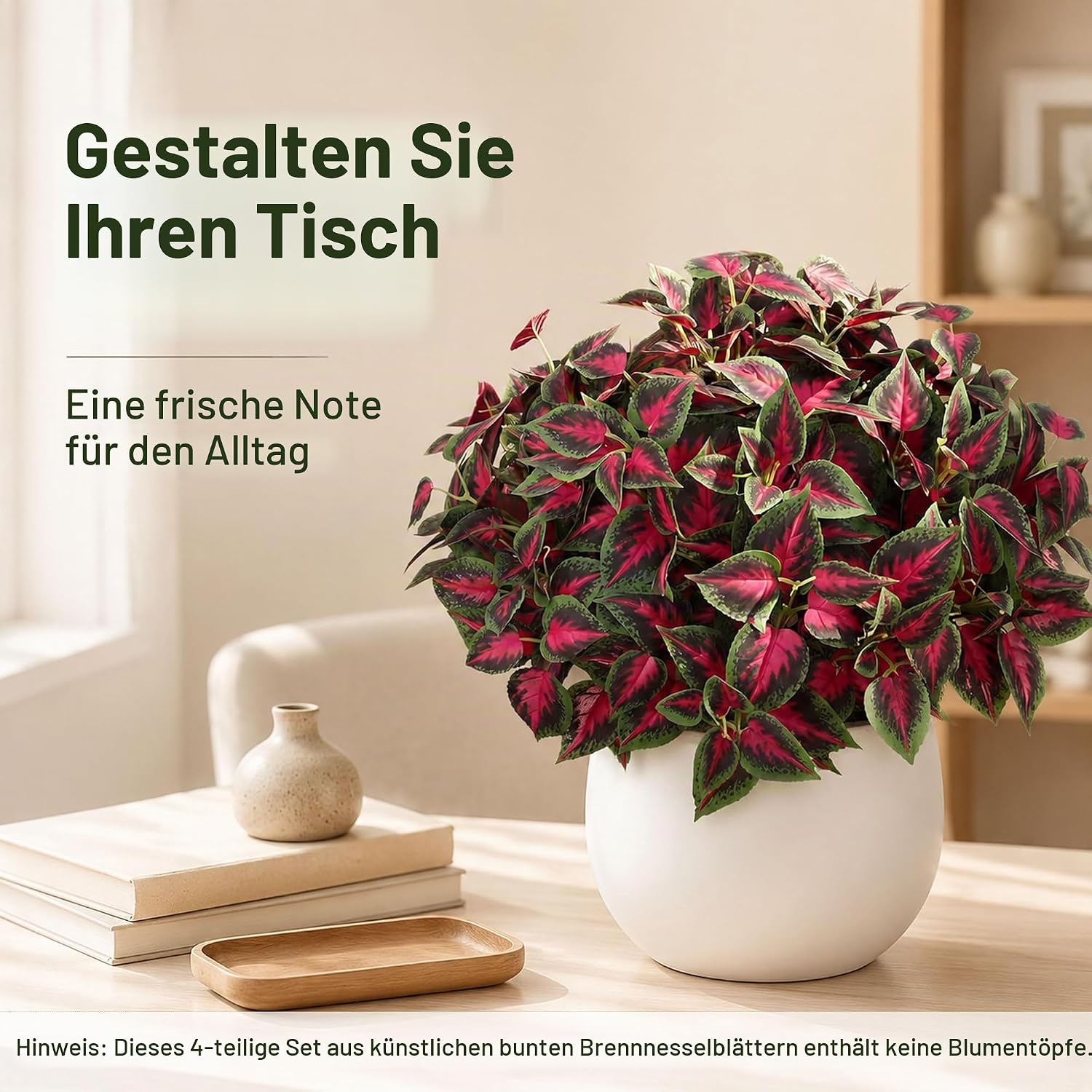Betylifoy Artificial Plants Like Real 42 cm Artificial Crettocks Pack of 4 – Bild 5