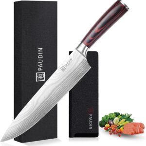 PAUDIN 25 cm Versatile Kitchen Knife Chef’s Knife with Comfortable Wooden