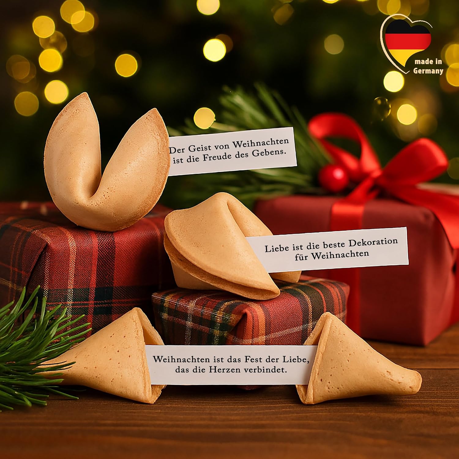 Lucky Cookies Christmas Gingerbread Man 15 Lucky Cookies in a Bag with Gingerbread Flavour in Advent and as Filling for the Advent Calendar, Santa Gift, Secret Santa Gift – Bild 6
