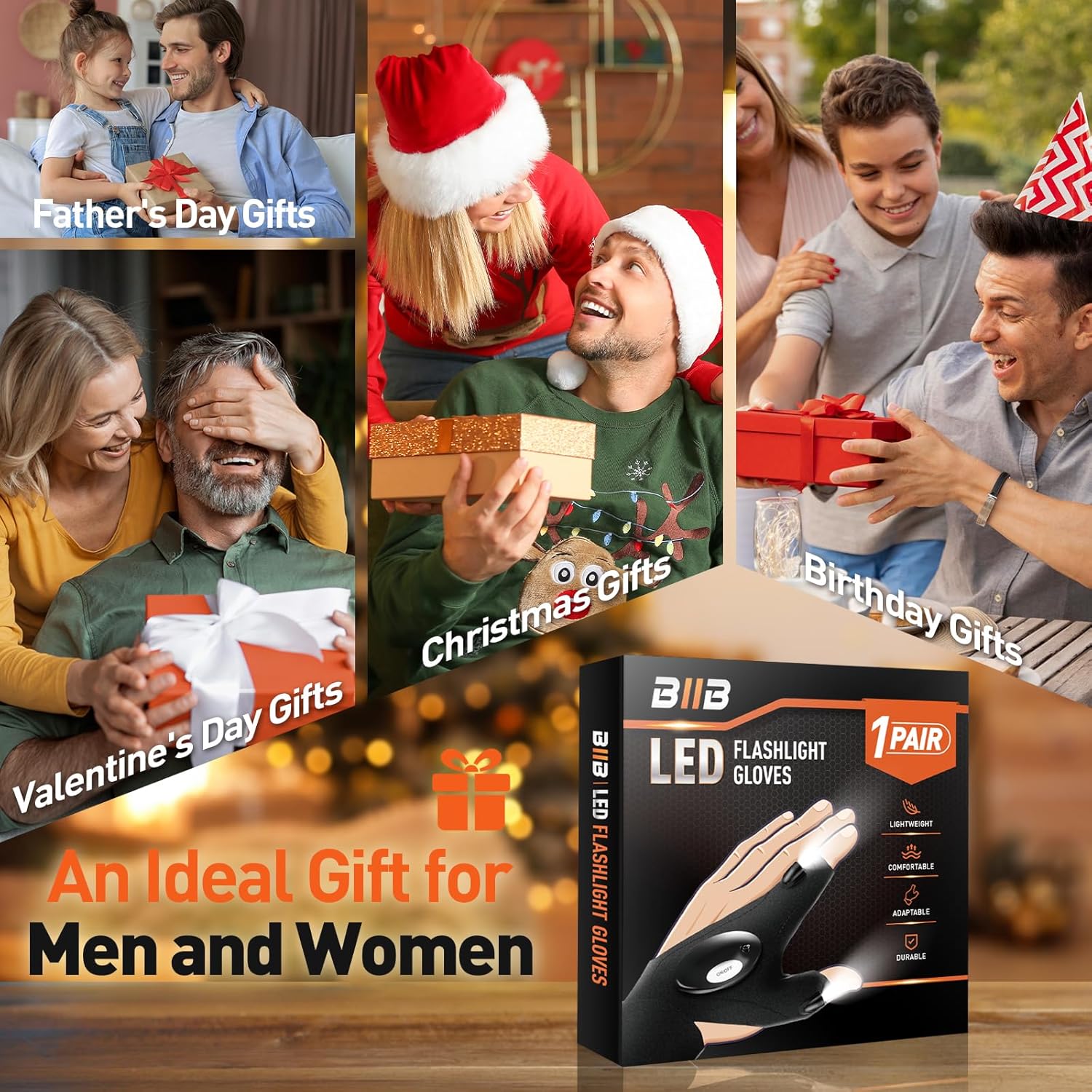 Geschenke für Männer Handschuhe mit Licht Angelzubehör, Weihnachtsgeschenke – Bild 5